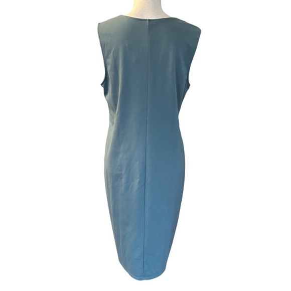 La Clef Sleeveless Fitted Career Maternity Dress Women’s SZ XL Blue Baby Bump - Picture 6 of 8